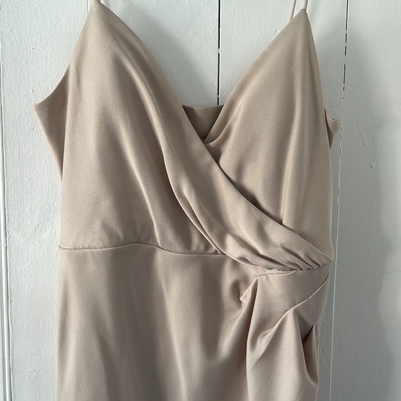 BHLDN Anthropologie Freya Satin Charmeuse Dress In Champagne - Picture 4 of 9